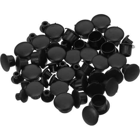 Mobestech Lot de 200 bouchons ronds en plastique noir 5/6/8/10 mm (1/5)