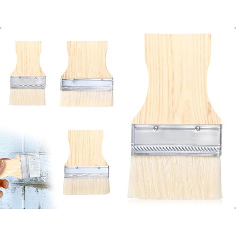 Lot De 3 Pinceaux Plats à Palette, Pinceau Large RéUtilisable avec Manche en Bois, pour Peintures, Glacis, Huiles, Peintures Murales, Acryliques Et Aquarelles (19,5/12,7/12,7 Cm) (1/5)