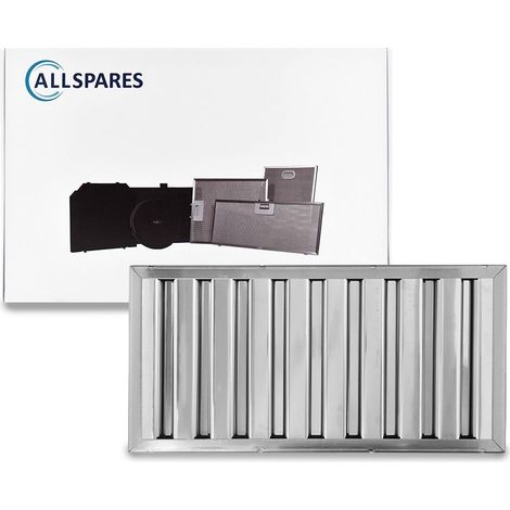 Filtro de láminas sin asas AllSpares apto para campanas extractoras de hostelería tipo B (250x500x25mm) (1/2)