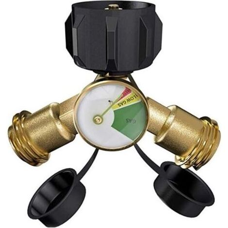 Adaptateur en laiton de Gaz Manomètre à gaz Jauge de manomètre à gaz Régulateur de gaz propane butane Adaptateur réservoir de gaz propane pour barbecue à gaz chauffage réchaud de campi (1/5)