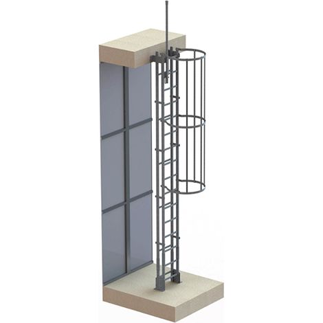 Scala gabbia acciaio bi-fissaggio - Alt. raggiungibile 1,50 a 1,96m - CRINO2F-ST-AG-2
