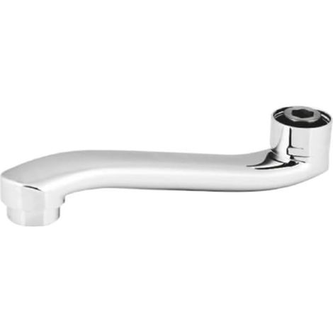 Robinet de lavabo bec totale 14 cm de long et court très en laiton chromé (1/5)