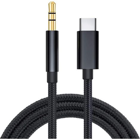 Câble Audio USB C vers Jack 3,5mm,Adaptateur de câble de Voiture auxiliaire Jack mâle 3,5 mm,Compatible avec S21 S20 Ultra Note20,Pad,P40 P30 P20,Mi 11,Maison/Voiture stéréo-1M (1/5)
