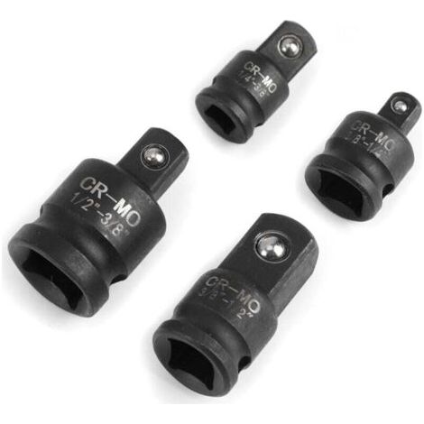 Pair Schlagadapter Reduzierstück, 1/2 auf 3/8 3/8 auf 1/2 1/4 auf 3/8 3/8 auf 1/4 Adapter, Steckschlüsseladapter für Drehmomentschlüssel, Ratsche, Bohrmaschine (1/5)
