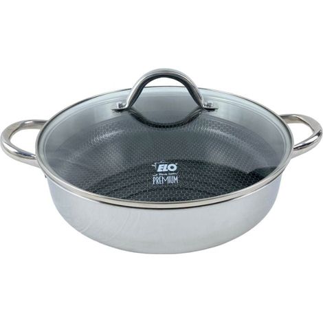 Sautoir 28 cm en inox 18/10 avec couvercle Elo Relief Evolution (1/5)