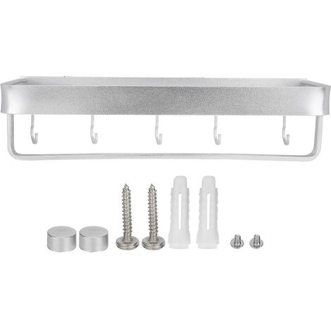 Wandregal aus Aluminium fürs Badezimmer, Duschablage mit einem Fach zur Aufbewahrung von Shampoo und Duschgel, stabile Wandmontage, modernes Design, kein zusätzlicher Stauraum. (1/5)
