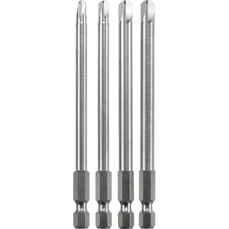 kwb 129840 Set di bit di torsione - 4 pezzi 4, 6, 8, 10, ciascuno 100 mm, extra lungo 1/4 di pollice secondo ISO 1173 E 6.3 (1/5)