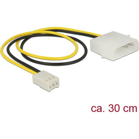 Kabel power molex 2 pin stecker 3 pin buchse lüfter 30 cm delock