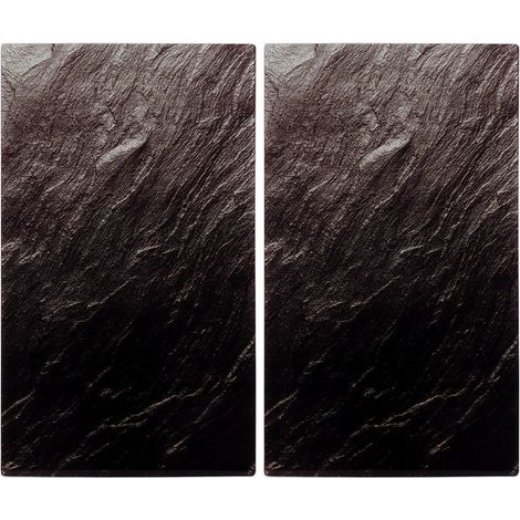Herdabdeckplatten, 2 Stück, 52 x 30 cm, Glas