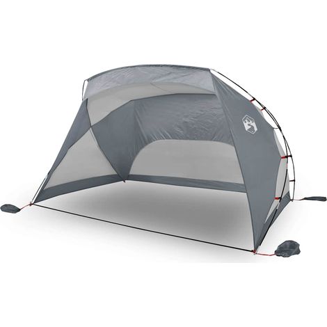 vidaXL Tienda de playa 185T poliéster gris 274x178x170/148 cm (1/2)
