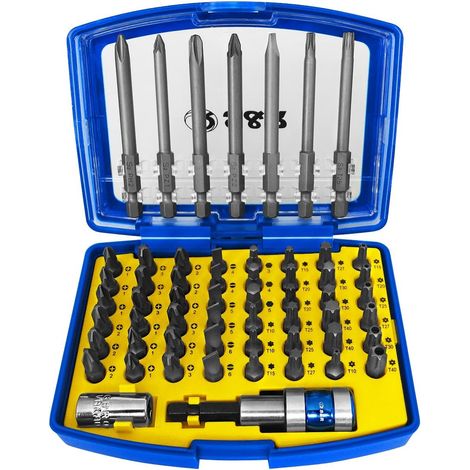 Coffret Embouts de Vissage. Set de 57 Embouts pour Visseuse dans une boîte en plastique. (1/5)