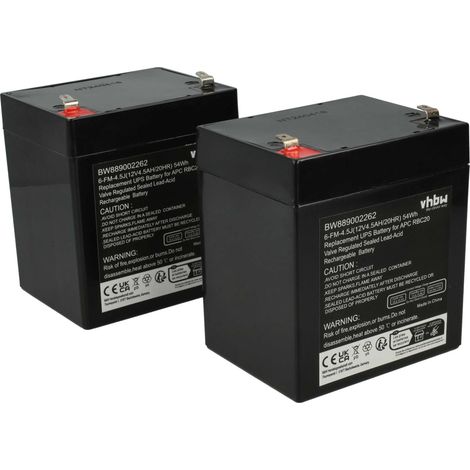 vhbw 2x batería compatible con APC Smart-UPS SU500J USV (4500 mAh, 12 V, AGM)
