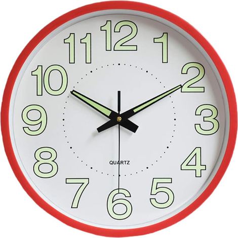 Horloge Murale - 30 Cm - Mouvement Quartz Silencieux - Cadran Lumineux - Pour Salon Cuisine Chambre Bureau Salle De Bain - 1 Unite (1/5)
