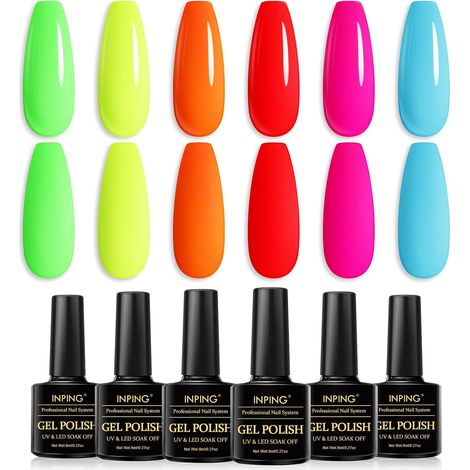 Vernis Semi Permanent Néon 6 Couleurs Gel Vernis à Ongles 8ML (1/5)