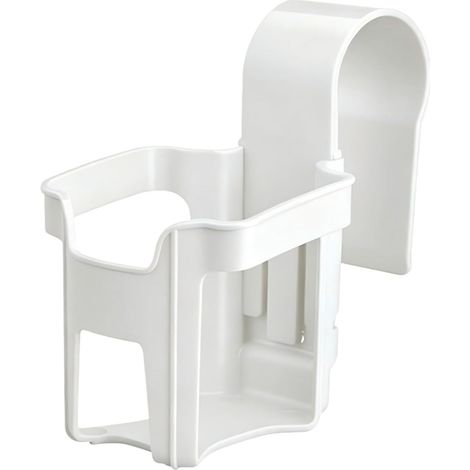 Porte-gobelet bord de piscine pour mains courantes rondes – Fente profonde de 6,3 cm avec crochets de rangement – Plastique ABS résistant aux UV – Convient aux tubes jusqu'à 5,1 cm – Accessoire de (1/5)