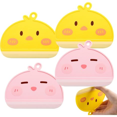 Lot de 4 raclettes en silicone avec lame d'eau, mini-raclettes mignonnes pour évier, plan de travail de cuisine, miroir de salle de bain, verre, carrelage et vitres de voiture. (1/5)
