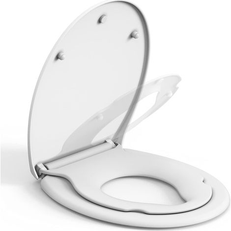 Sanitop-Wingenroth Abattant de WC avec système d'abaissement automatique en forme de O avec siège de WC pour enfant (1/5)