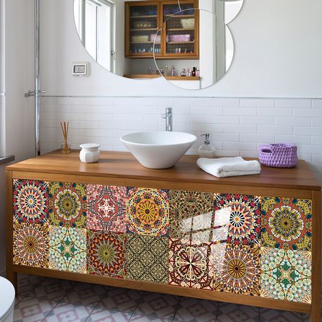Autocollants pour carrelage salle de bain et cuisine, 10 pièces, 9 (1/4)