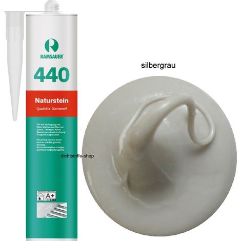 Ramsauer 440 Naturstein Silikon Fugen Dichtstoff 310ml Kartusche silbergrau