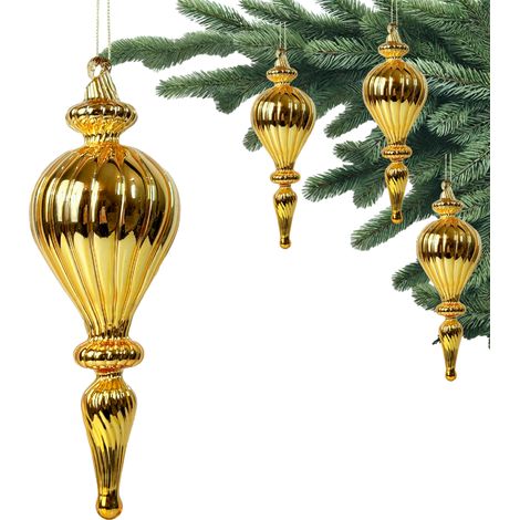 Boule de Noël dorée de qualité supérieure, collection Luxe 23 x 7,5 x 7,5 cm 172346 (1/5)