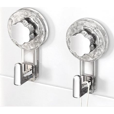 Gancio portasciugamani da bagno, ganci a ventosa extra resistenti e riutilizzabili per bagno, cucina, campeggio e auto (trasparente + argento, 11, 26, 24, 3 cm²) (1/5)