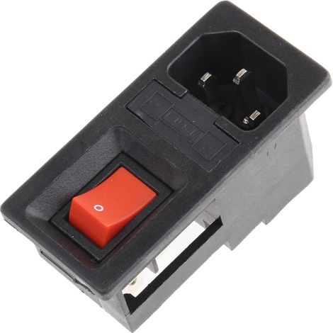 Connecteur IEC Mâle C14 RS PRO, Montage rapide, 6A, 1 fusible ( Prix pour 1 )