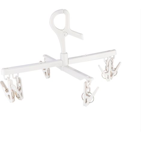 Porte-Pantalon Rotatif - Cintre Extensible Avec 6 Pinces Anti-Vent Pour Séchage Intérieur Et Extérieur - Lot De 1 (1/5)