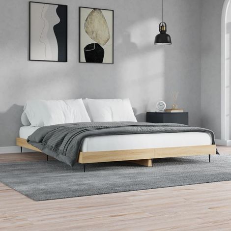 vidaXL Giroletto senza Materasso Rovere Sonoma 180x200cm in Truciolato