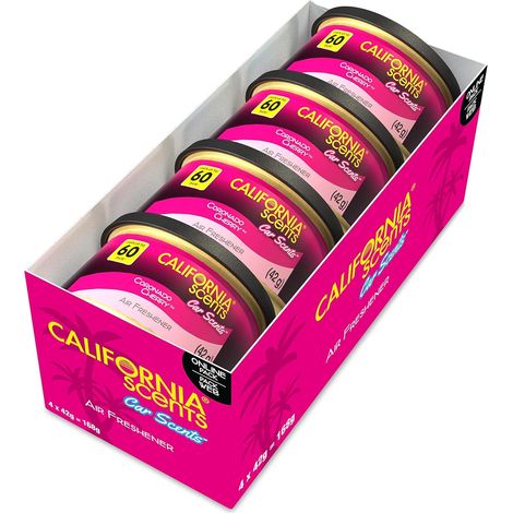 Pack de 4 - Ambientador de coche en Lata - Fragancia Duradera de Cereza (Hasta 60 Días) - Control de Intensidad de Olor para un Ambiente Fresco y Personalizado en tu Coche, 42g (1/3)