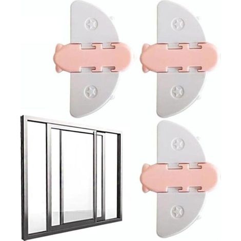 Serrure Anti-effraction Pour Porte Coulissante - Verrou Adhésif Pour Fenêtre Armoire Douche - 3 Pièces (1/5)