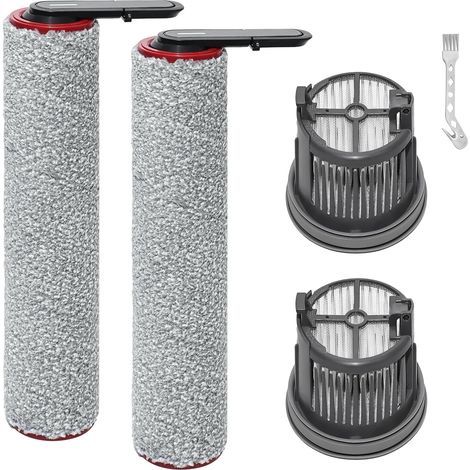 Brosse rotative + filtres Pièces de rechange pour Mova X4 Pro / X4 Plus accessoires aspirateur eau et poussière, 2 Brosses à rouleau + 2 filtres Hepa + 1 Brosse de nettoyage (1/5)
