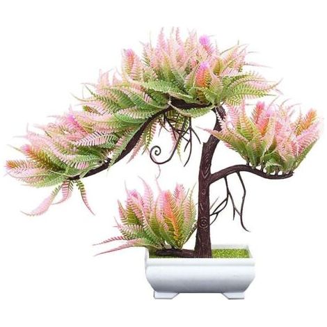 FLITI Leuchtende Farbe, antikes Topfornament, Mikro-Landschaftssimulation, Fackelbaum, Bonsai-Pflanze für den Garten, Rosa