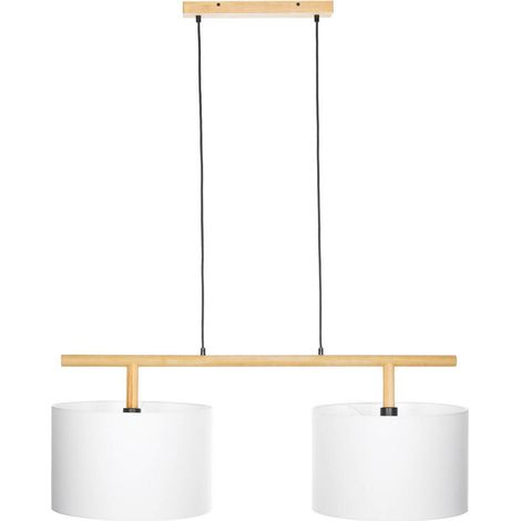 [NEUWERTIG] Lindby Chava Hängeleuchte Deckenlampe Lampe Leuchte Zweiflammig E27 Weiß Holz895 B-Ware