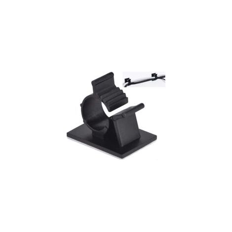 Verstellbare, selbstklebende Kabelclips für die Kabelführung von Glasfaserkabeln, Kabelbinder für Zuhause oder Büro, Schwarz (60er-Packung) - Crezuo