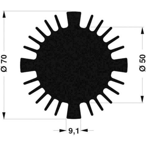 Dissipateur pour LED Fischer Elektronik SK 570 25 SA 10021463 1.77 K/W (Ø x H) 70 mm x 25 mm 1 pc(s) Q66749 (1/5)