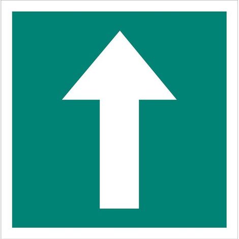 Señal luminiscente 105x105mm para evacuación, adhesiva y pictográfica.