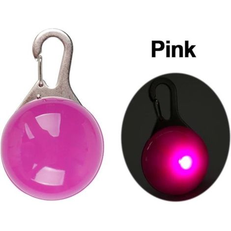 Lampe LED pour chien Jumada's - Version collier rose (1/2)