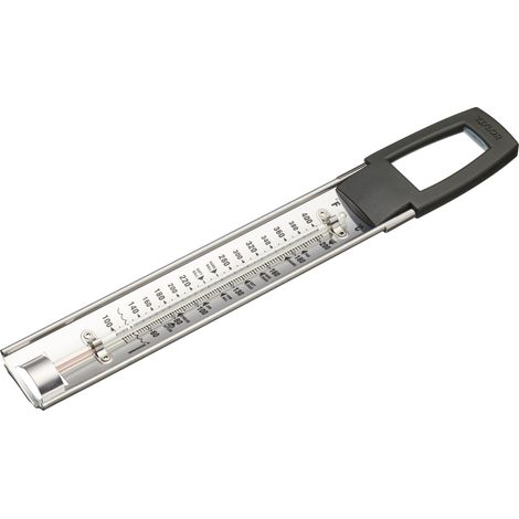 TaylorPro Termometro per marmellata, Indicatore di temperatura deper la cottura di marmellata, caramello o dolciumi, friggitrici conimpugnatura deTatto freddo, acciaio inox argento/nero