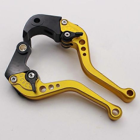 Applicable aux BMW Motorrad S1000R 2015-2019 : poignée de frein, poignée d'embrayage et levier de klaxon modifiés (poignée courte dorée). (1/5)