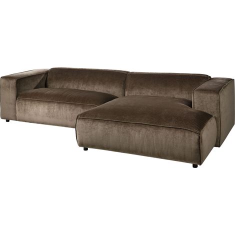 Ecksofa 304x164x69 Ottomane rechts Cord taupe VALENCIA
