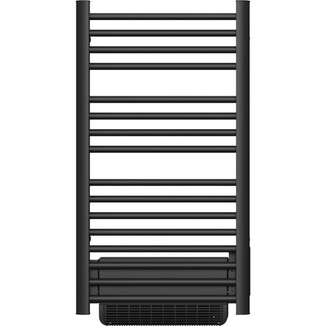 Radiador toallero eléctrico Bestherm HESTIA sin fluido ventilador 500 + 1000W, negro (1/5)
