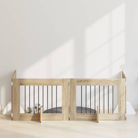 vidaXL Portillon pour chien avec supports 4 pcs Chêne Sonoma