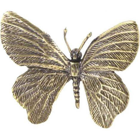 Poignées de tiroir et meuble en laiton motif libellule et papillon finition or antique pour commodes et placards (1/5)