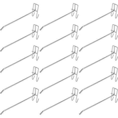30 Pièces Crochets de Panneau Perforé, Crochet de Grille Étagère de Supermarché en Métal Support de Grille Crochet Affichage de Panneau Perforé pour Organisation Murale Dans Garage(20cm) (1/5)