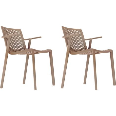 Fauteuils Netkat Resol plastique beige (Lot de 2) (1/5)