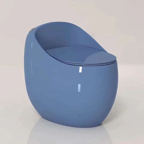 WC monobloc sans bride bleu – réservoir caché – soft-close (1/4)