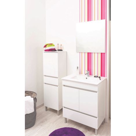 ONDEE - Mueble de baño de la colección LANCELO - Entregado montado - 80cm - lacado blanco (1/3)