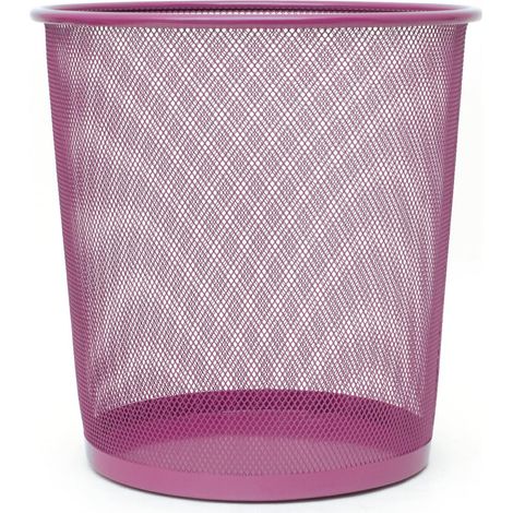 Papelera malla metalica 12 Litros Rosa (1/3)