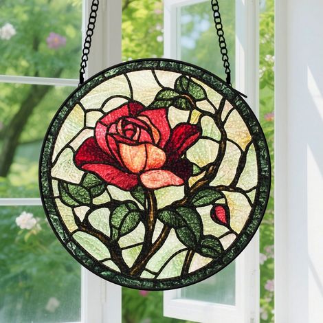 Capteur de Soleil en Vitrail  Décoration Spirituelle pour Maison 15cm (1/4)