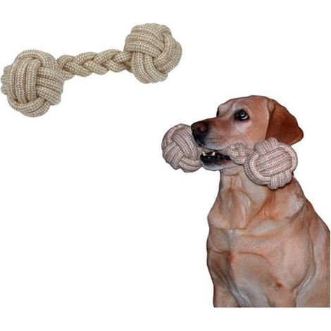 Gioco per cani a forma di Osso in iuta intrecciata XL 40cm diametro 12 cm